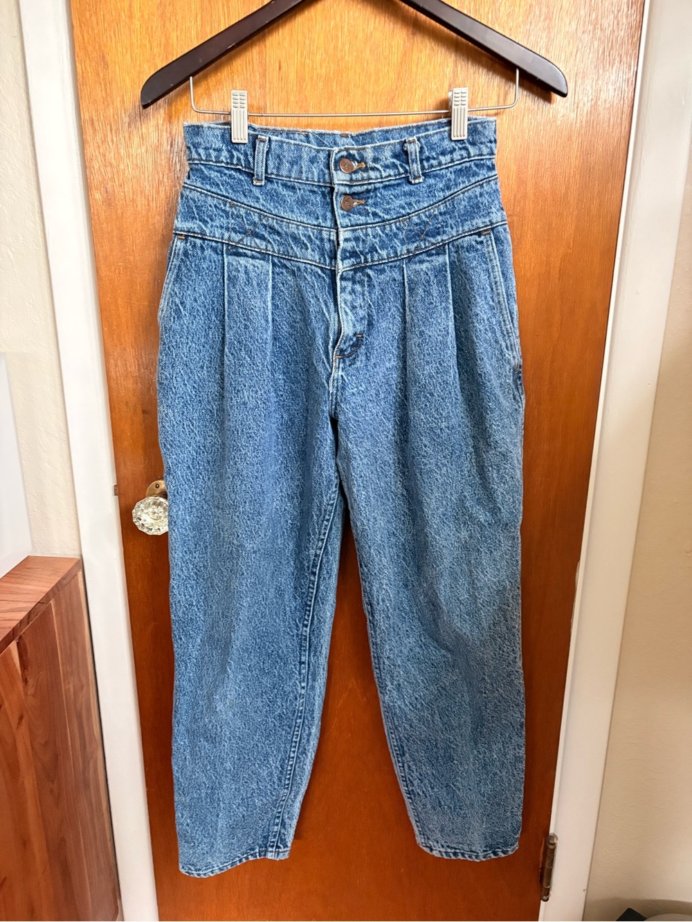 Vintage Lee Blue High-Rise Pleated Denim Jeans